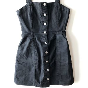 Overall style Jean mini-dress